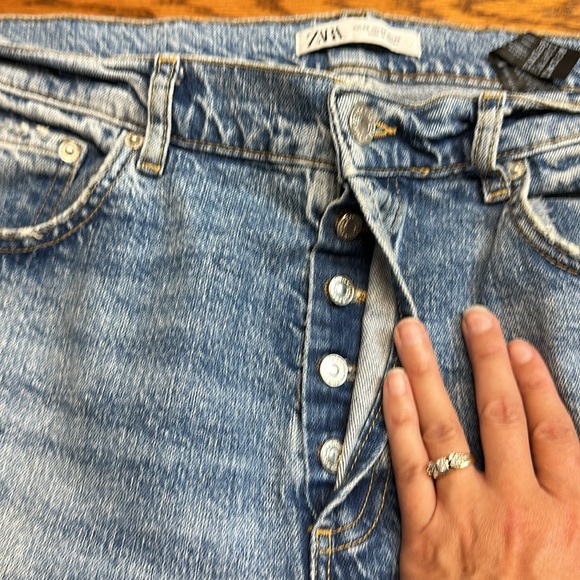 Zara Women's Straight Leg Jeans - Light Blue - Picture 6 of 6